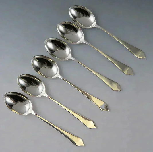 Antique 1964 Sterling Silver Travis Wilson Dog Nose Birmingham Spoons in Box