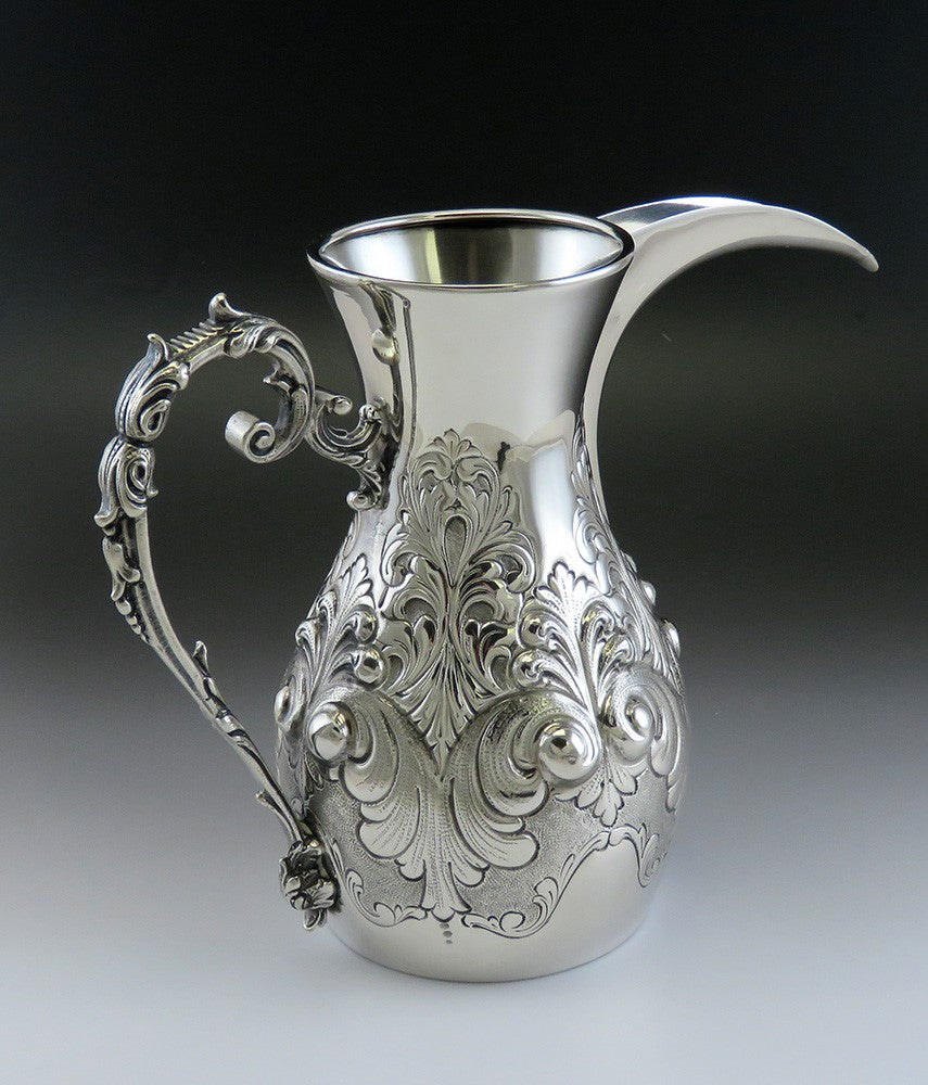 Handcrafted Italian 800 Silver Middle Eastern Style Coffee Pot Pitcher Ewer