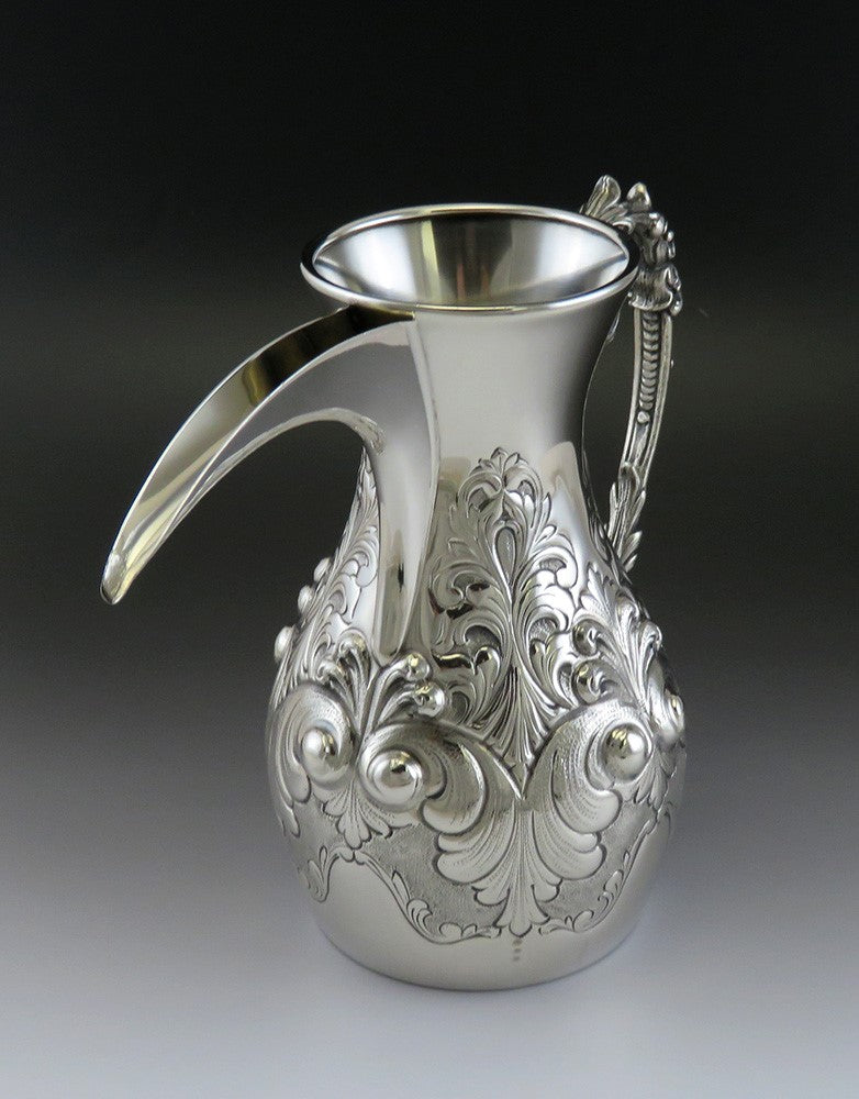 Handcrafted Italian 800 Silver Middle Eastern Style Coffee Pot Pitcher Ewer