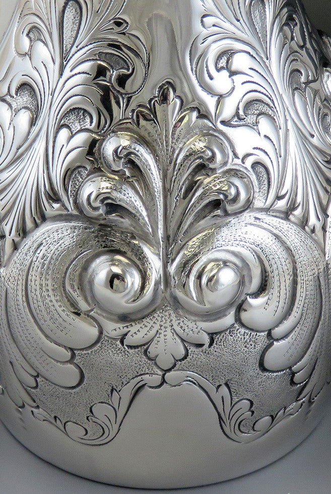 Handcrafted Italian 800 Silver Middle Eastern Style Coffee Pot Pitcher Ewer