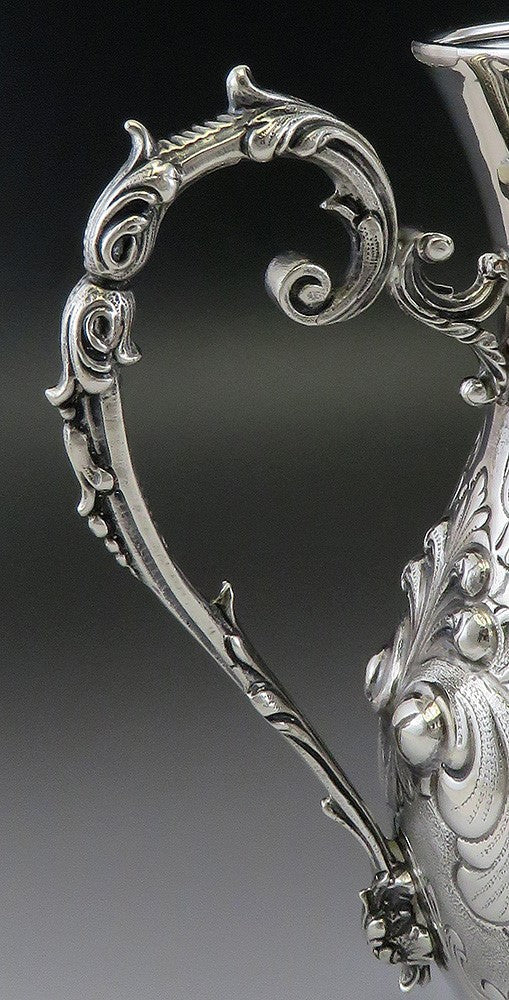 Handcrafted Italian 800 Silver Middle Eastern Style Coffee Pot Pitcher Ewer