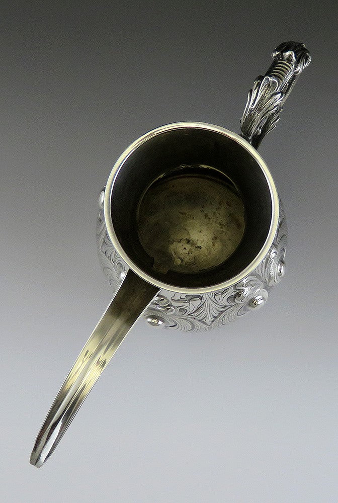 Handcrafted Italian 800 Silver Middle Eastern Style Coffee Pot Pitcher Ewer