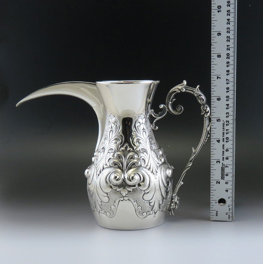 Handcrafted Italian 800 Silver Middle Eastern Style Coffee Pot Pitcher Ewer