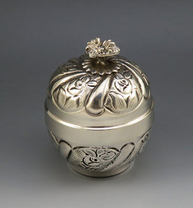 Pure 900 Silver Puja Kumkum Dabbi Trinket Box