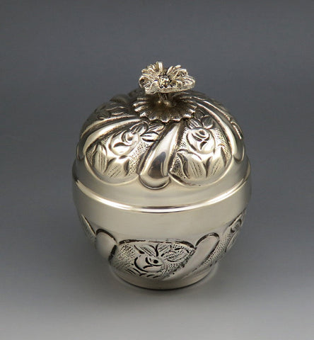 Pure 900 Silver Puja Kumkum Dabbi Trinket Box