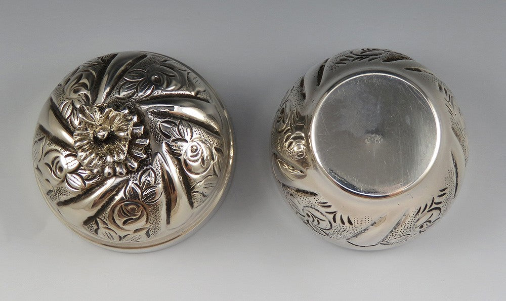Pure 900 Silver Puja Kumkum Dabbi Trinket Box