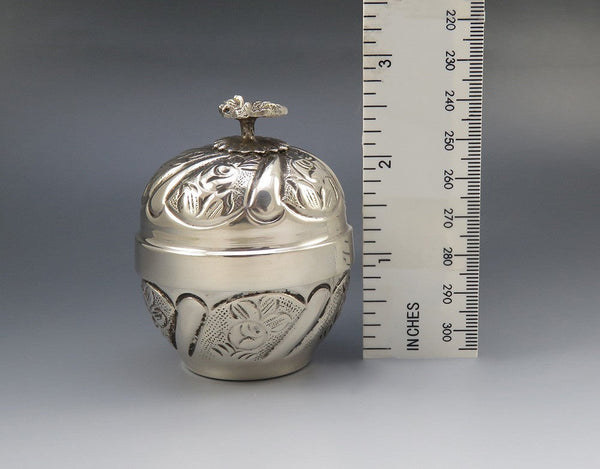 Pure 900 Silver Puja Kumkum Dabbi Trinket Box