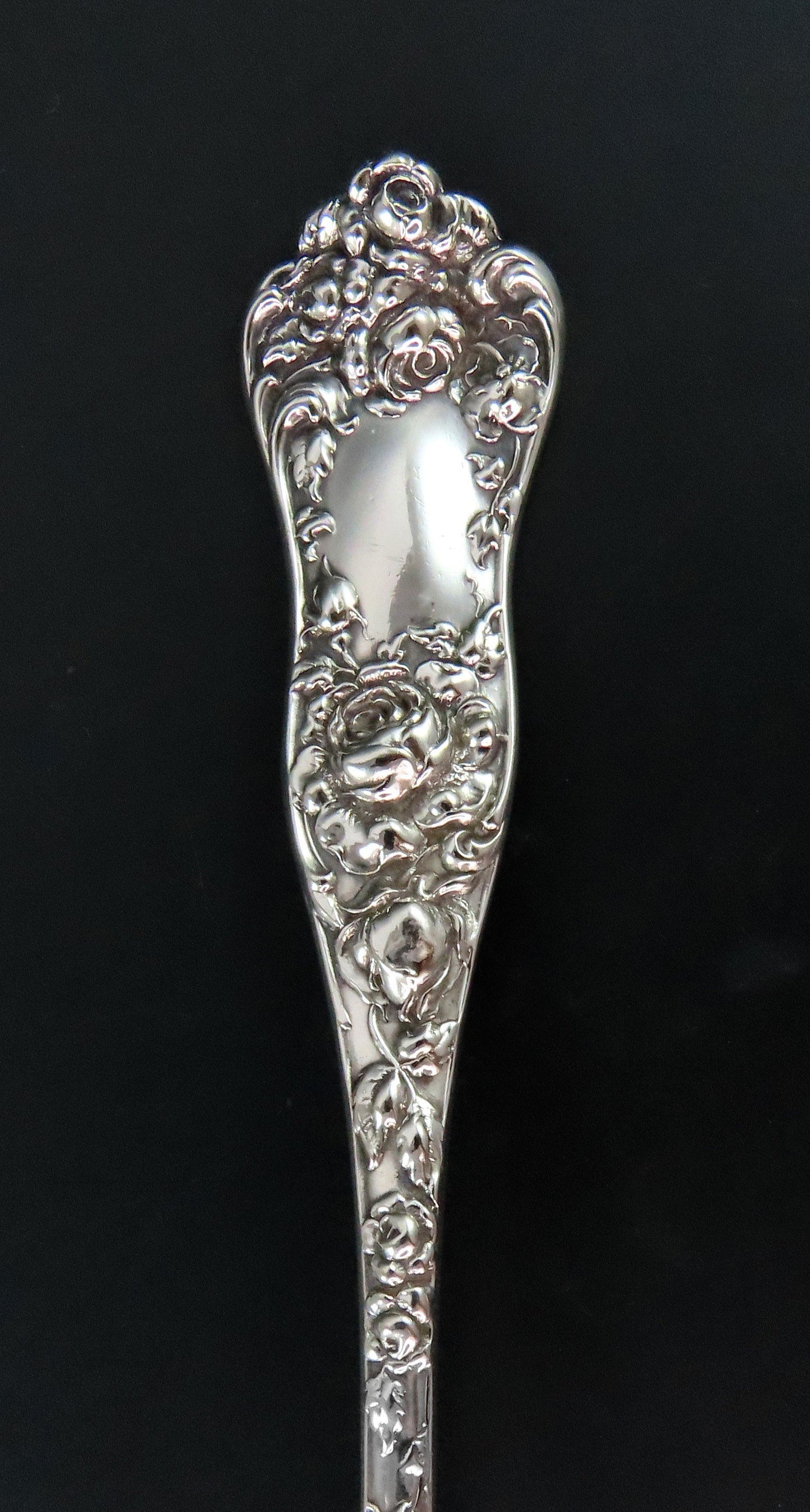 George W. Shiebler American Beauty Sterling Silver Lettuce Serving Fork 8 3/4"