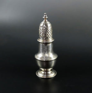 1738 Lovely English Sterling Silver Small Classical Caster Shaker 4 7/8" Tall