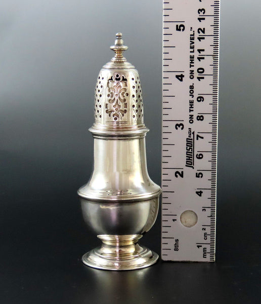 1738 Lovely English Sterling Silver Small Classical Caster Shaker 4 7/8" Tall