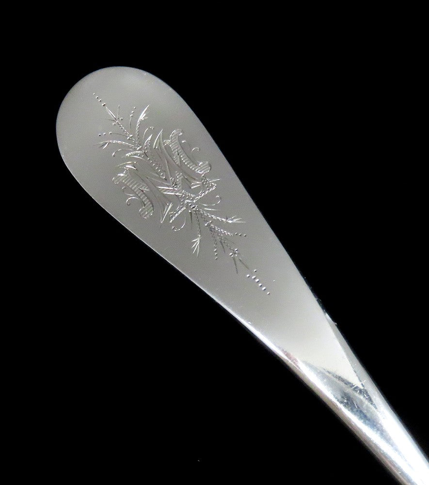 Antique Victorian 1880s Gorham Sterling Silver Gold Wash Pierced Strainer Ladle