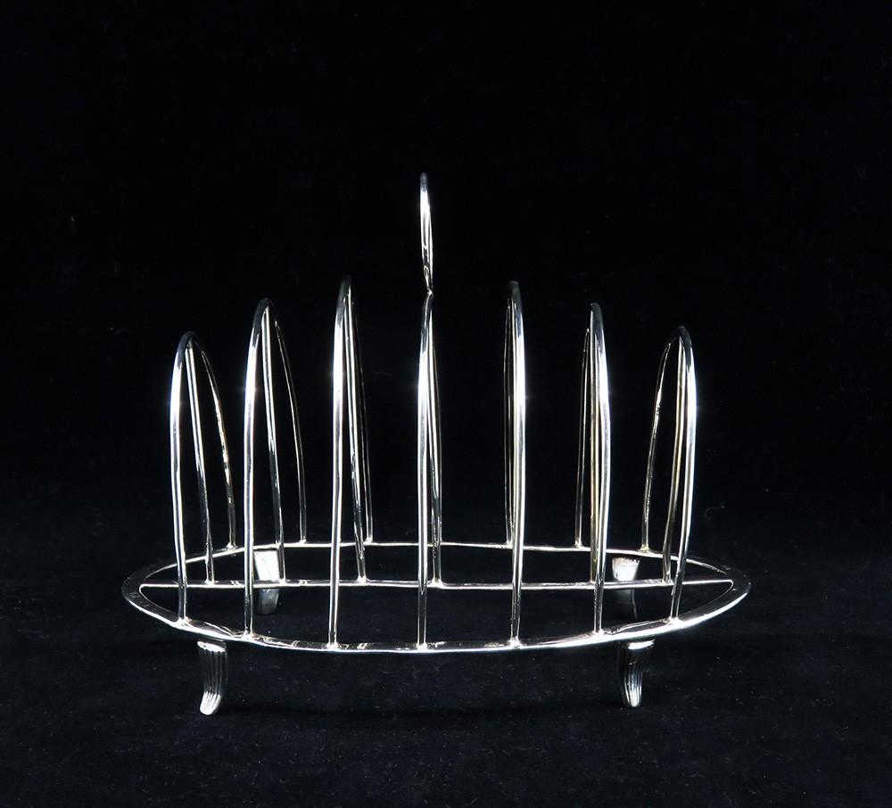 1787 Antique Irish Sterling Silver Toast Rack Crest Casey Family Dublin 7 1/4"