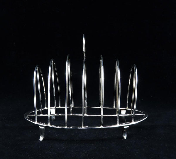 1787 Antique Irish Sterling Silver Toast Rack Crest Casey Family Dublin 7 1/4"