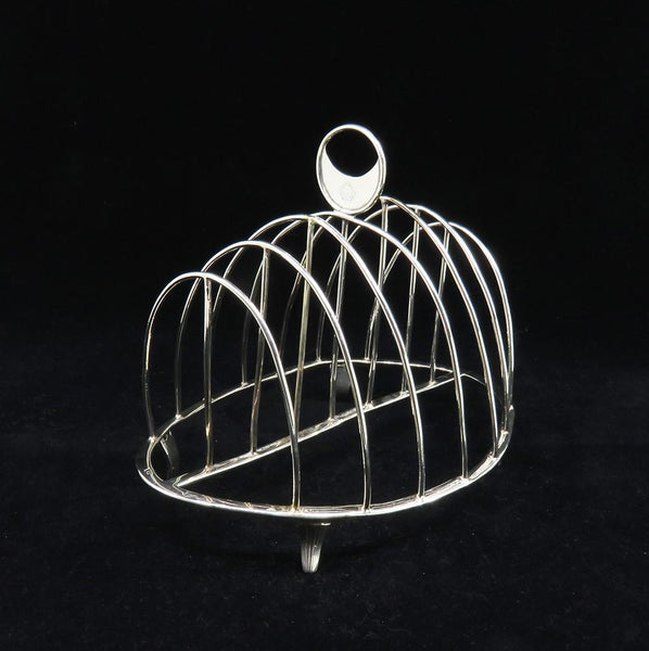 1787 Antique Irish Sterling Silver Toast Rack Crest Casey Family Dublin 7 1/4"