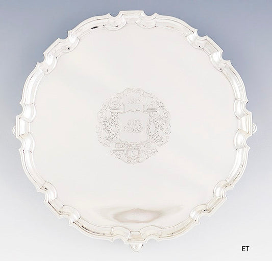 Superb Antique 1918 Tiffany & Co Sterling Silver 1730s Repro Tray 10 1/4"