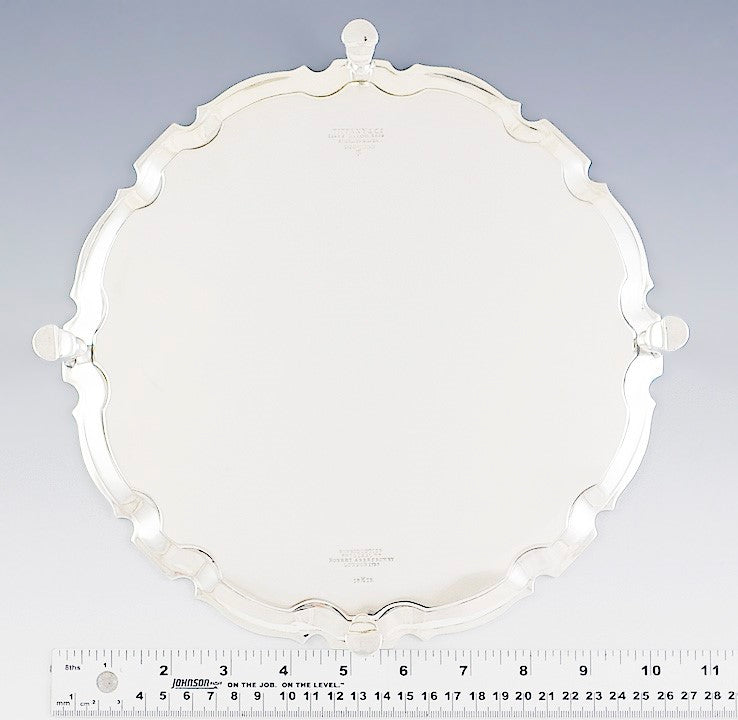 Superb Antique 1918 Tiffany & Co Sterling Silver 1730s Repro Tray 10 1/4"