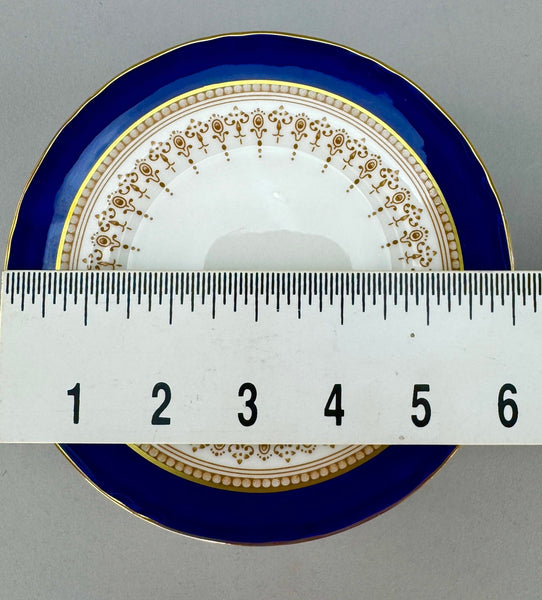 Excellent Set 8 Royal Worcester Regency Cobalt Blue Gilt Bread Butter Plates