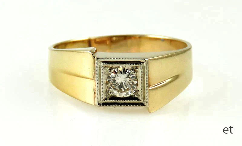 Striking 14k Yellow Gold ~.50ct Diamond Ring Size 12.25