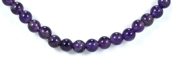 Deep Purple Amethyst Beaded Necklace Sterling Silver Clasp India