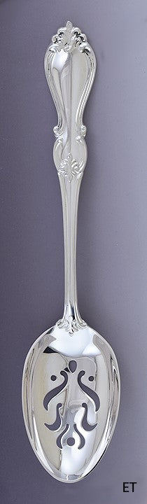 Nice Towle Sterling Silver Queen Elizabeth I Pierced Serving Spoon / Tablespoon