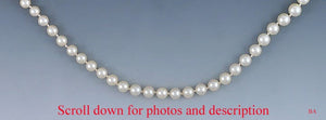 Graduated and Knotted Strand of Pearls Necklace w/14K White Gold Clasp