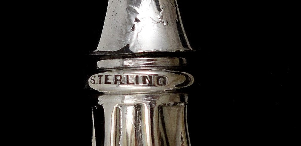 Old Sterling Silver Handled Roast Holder Silver Plated Carbon Steel Tines