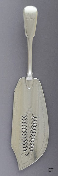 1811 Handsome English Georgian Sterling Silver Fiddle Fish Slice Server