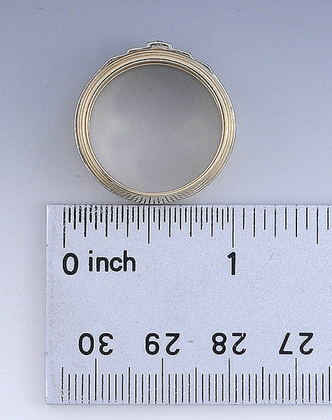 Fabulous 14K Yellow & White Gold Diamond Ring Band Size 9.5