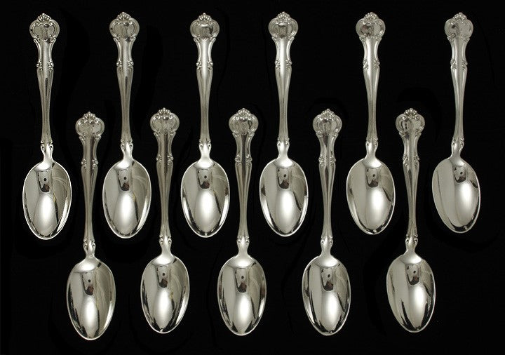 11 Gorham Cromwell Sterling Silver Teaspoons B Mono