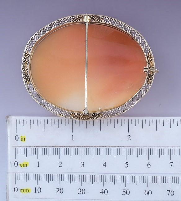 c1910s-1920s Beautiful 14k Gold Pretty Woman Cameo Pin Pendant Brooch