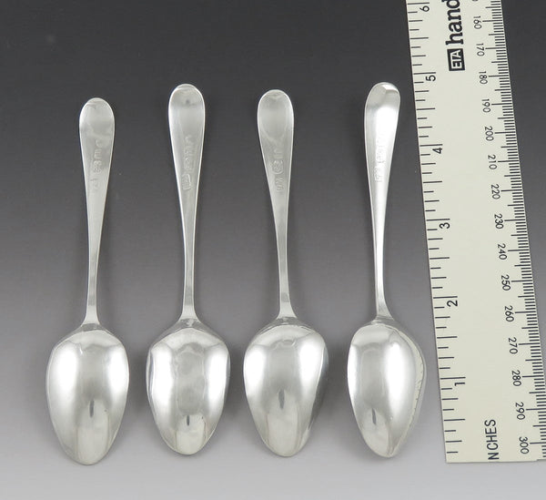 4 Antique 1786 Hester Bateman Georgian English Sterling Silver Coffee Spoons