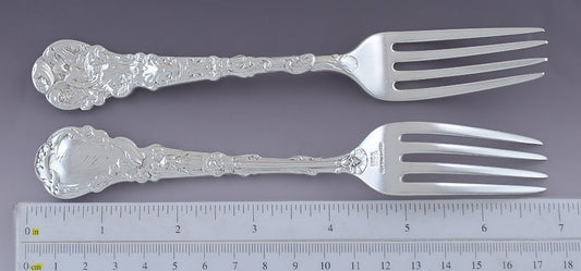 6 Antique Art Nouveau Gorham Sterling Silver Versailles Luncheon Forks 6 3/4"