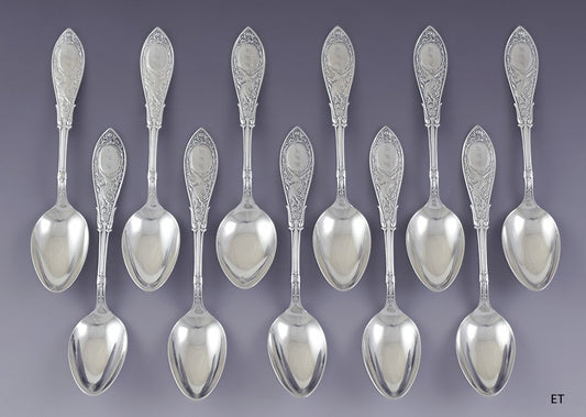 Fab set 11 Whiting Sterling Silver Arabesque Teaspoons