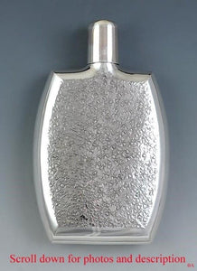 Fine Japanese Sterling Silver Flask w/ Threaded Shot Glass Cup Cap