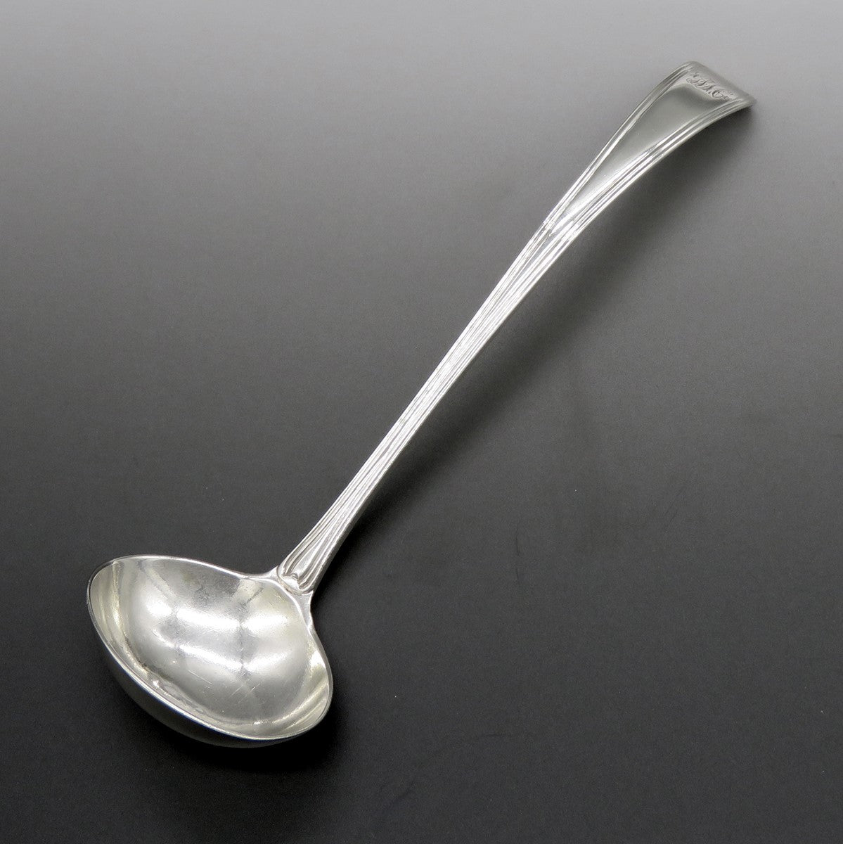 Antique 1793 English Georgian Sterling Silver Threaded Edge Gravy/Sauce Ladle