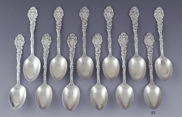 12 Antique Art Nouveau Gorham Sterling Silver Versailles Teaspoons