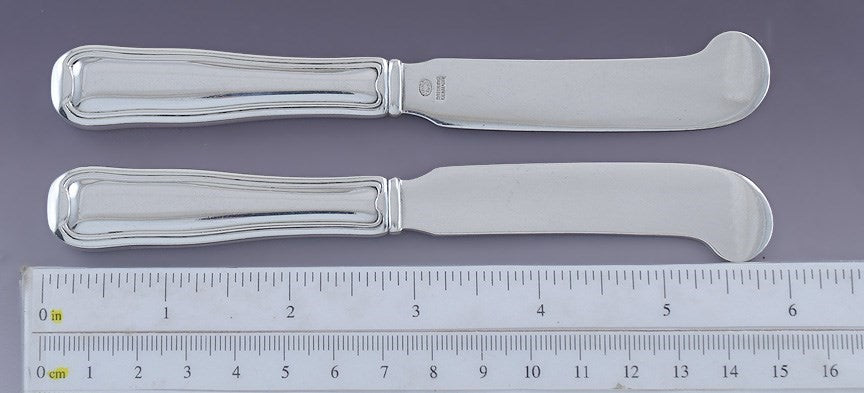 6 Georg Jensen Sterling Silver Old Danish Butter Knives Cheese Spreaders