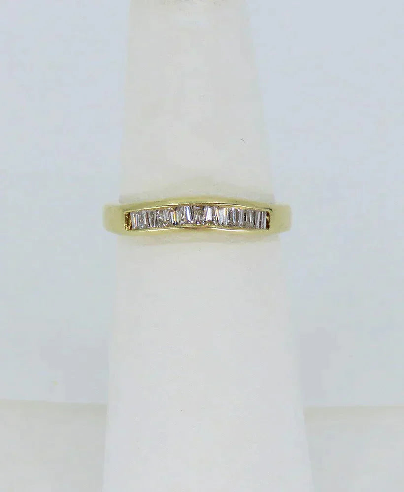 Classic 14k Yellow Gold ~.30ct Diamond Channel Set Anniversary Band Guard Ring