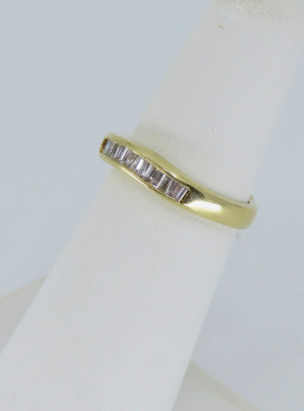 Classic 14k Yellow Gold ~.30ct Diamond Channel Set Anniversary Band Guard Ring