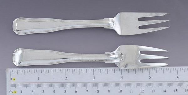 Great set 6 Georg Jensen Sterling Silver Old Danish Salad Forks 5 3/4"