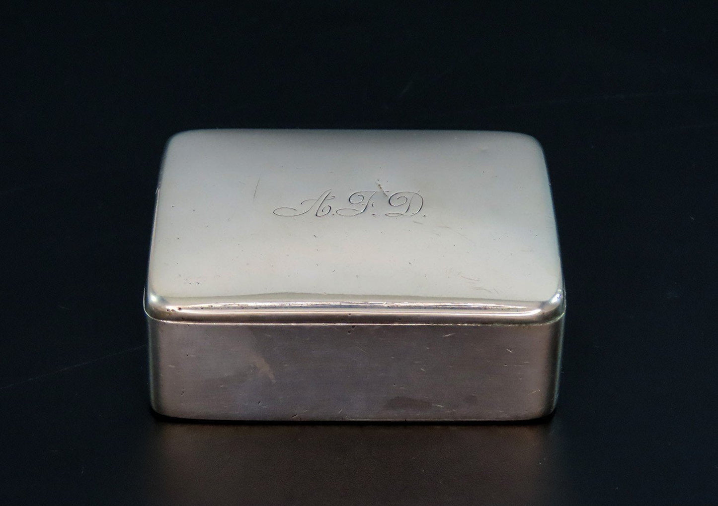 Neat Antique 1905 Swedish 830 Silver Snuffbox Trinket Box