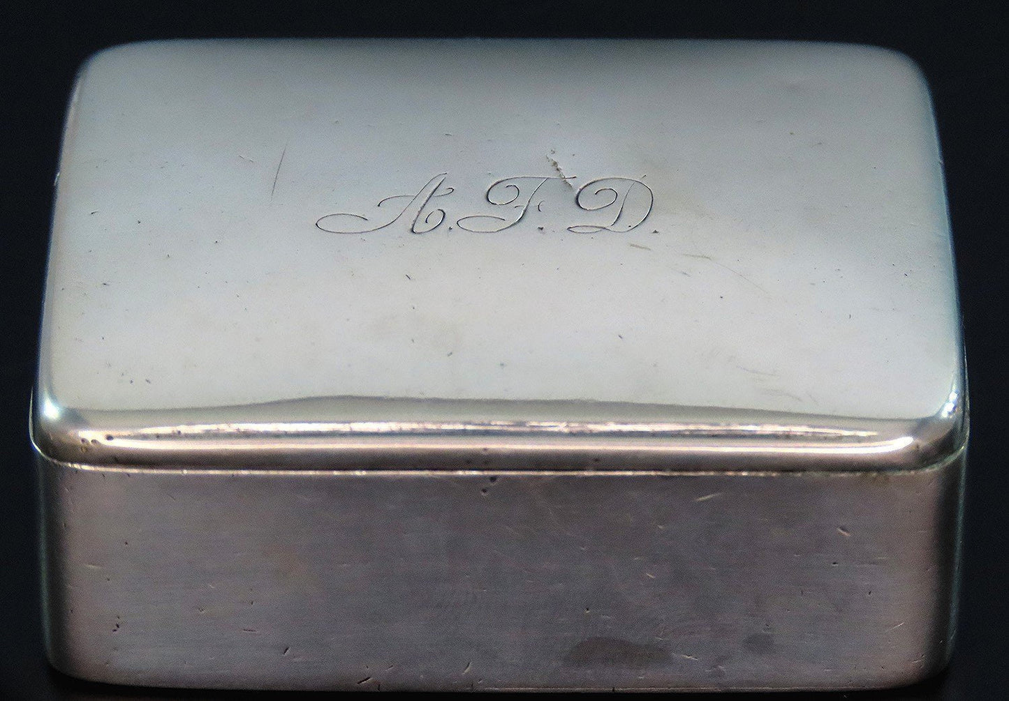 Neat Antique 1905 Swedish 830 Silver Snuffbox Trinket Box