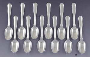 12 Georg Jensen Sterling Silver Old Danish Teaspoons Coffee Spoons 5 3/4"