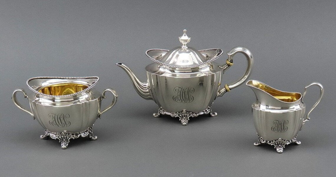 Elegant Tiffany and Co Sterling Silver 1890s 3pc Tea Set