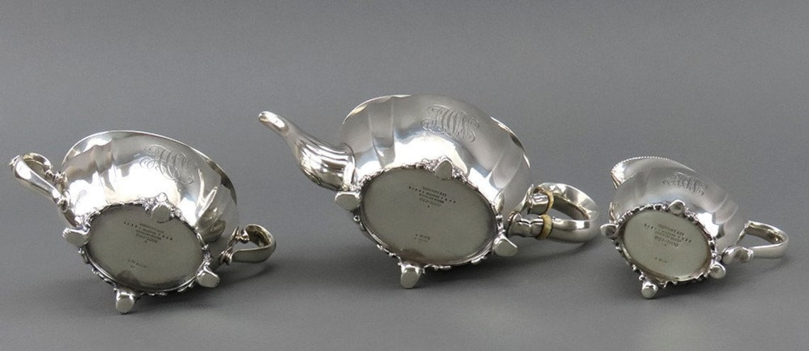 Elegant Tiffany and Co Sterling Silver 1890s 3pc Tea Set