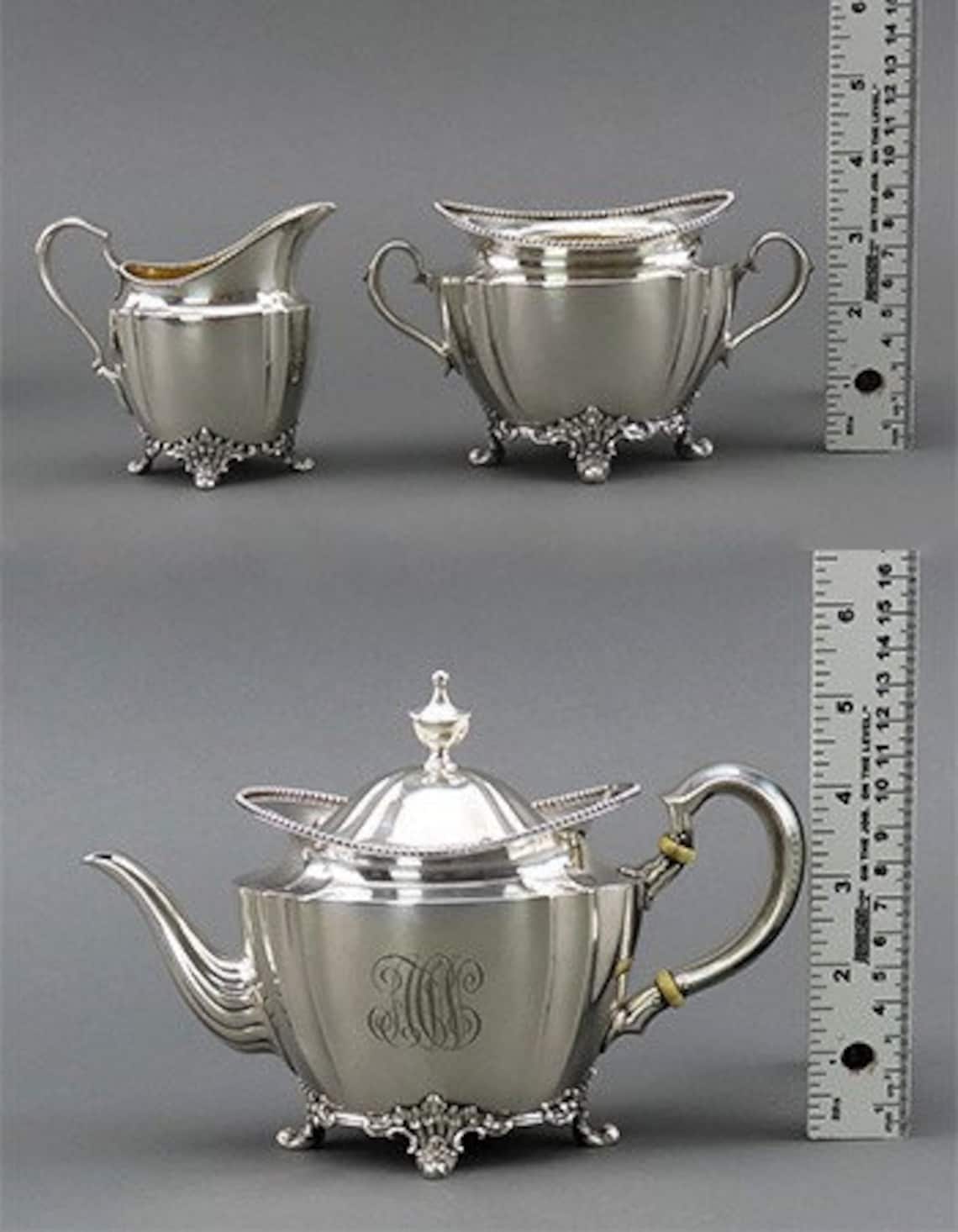 Elegant Tiffany and Co Sterling Silver 1890s 3pc Tea Set