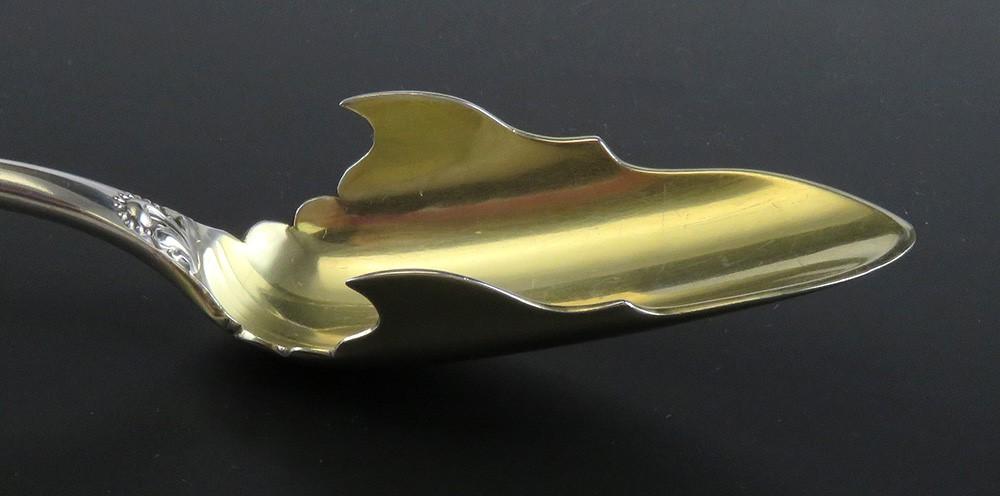 Antique c1890 Sterling Silver Frank Smith Art Nouveau Gilt Cheese Scoop Server