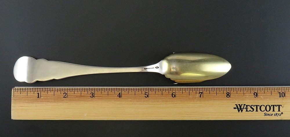 Antique c1890 Sterling Silver Frank Smith Art Nouveau Gilt Cheese Scoop Server