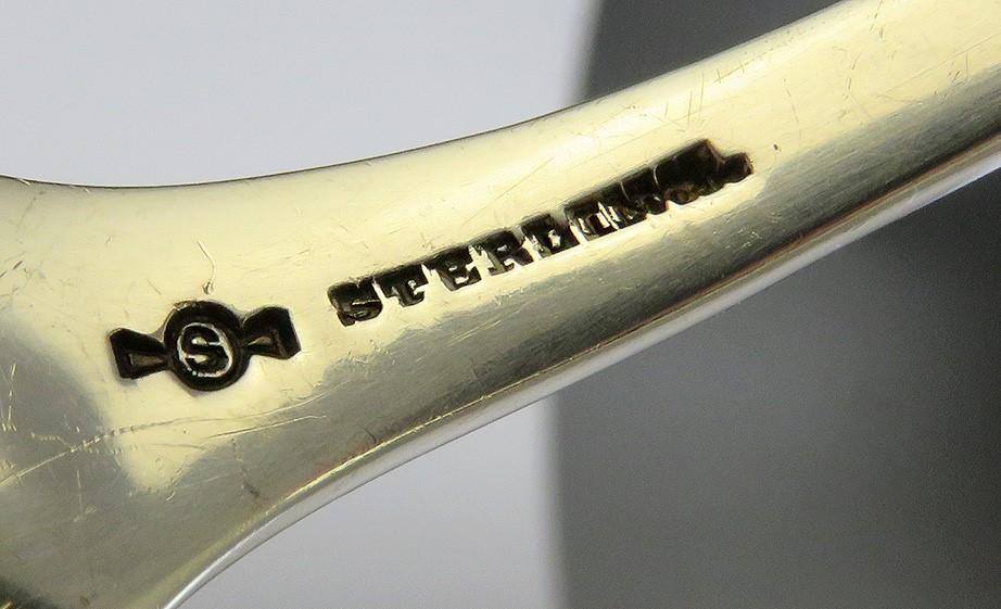 Antique c1890 Sterling Silver Frank Smith Art Nouveau Gilt Cheese Scoop Server