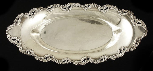 Antique 19th Century Ferd Fuchs Bros American Sterling Serving Dish 13" X 6"
